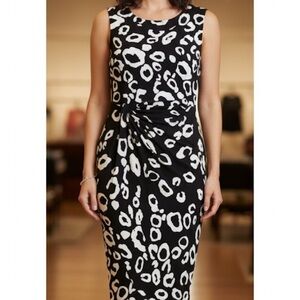 ENFOCUS Studio Leopard Print Dress, Women’s Size 6, Brown White